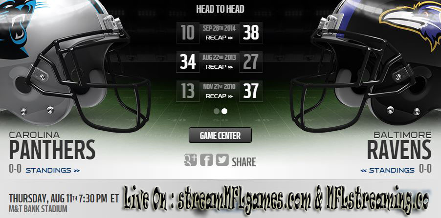 ravens vs panthers game live stream