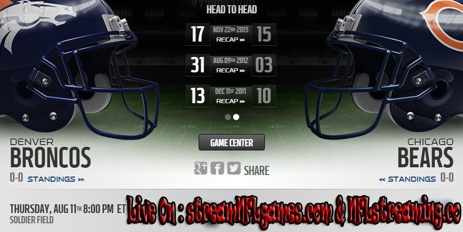 broncos vs bears game live stream