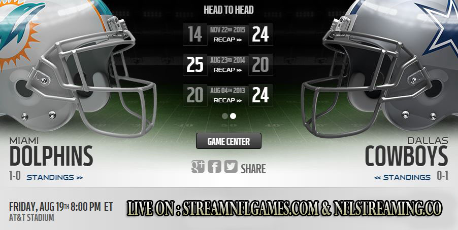 Dallas Cowboys vs Miami Dolphins live stream