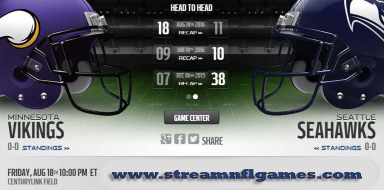 Seahawks Vs Vikings Live Stream NFL Game Online Preview